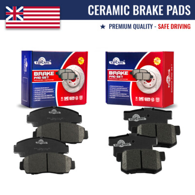 Front & Rear Ceramic Brake Pads Kit For Honda Civic Accord Acura TL TSX CL RL
