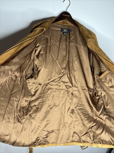 RRL Ralph Lauren Chino Lamb Suede Mercer Leather Belted Military Jacket SizeXL - Picture 8 of 24