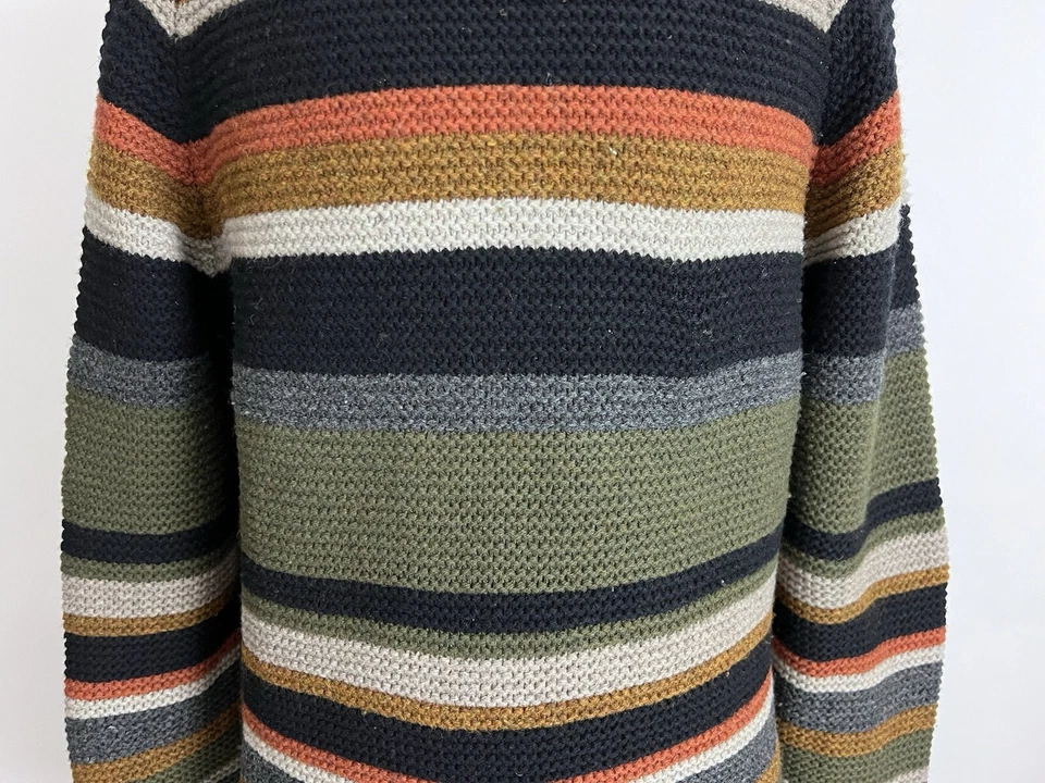 Suéter tejido vintage Lucky Brand para mujer talla L gris marrón 100 % lana de cordero Foto 4 de 4