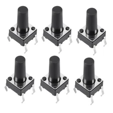 10Pcs Panel Momentary PCB DIP Tactile Tact Push Button Switch 4-Pin 6x6x12mm