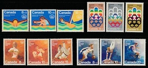 Timbres d'Amérique du nord, sur jeux olympiques