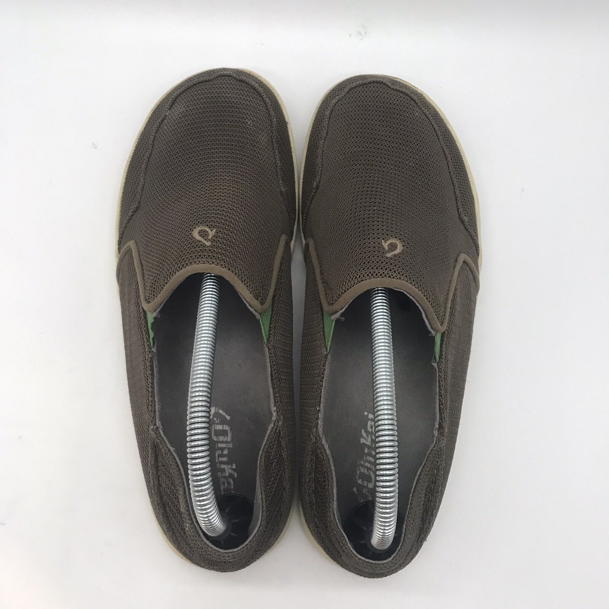 OluKai Nohea Mesh Slip On Loafer Brown Men\'s 10M Boat or Deck Shoe (10188-13AP) OluKai Shoes Mens 13 Nohea Mesh Slip On Loafers Mustang Lime  main image 2
