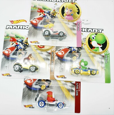 Hot Wheels Mario Kart neu Auswahl Peach Shy Guy Yohsi Toad Bowser Luigi Wario