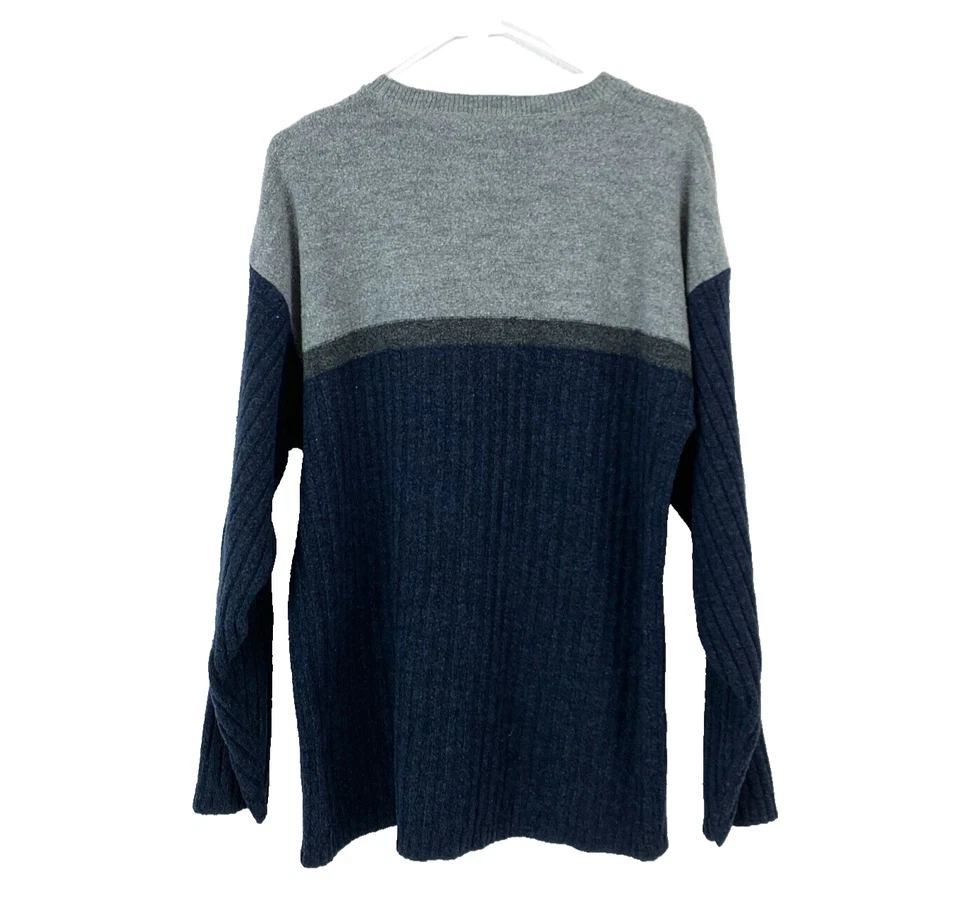 Suéter Grunge Gris Azul Grunge Vintage Años 90 BKE Colorblock Para Hombre Grande Foto 4 de 4