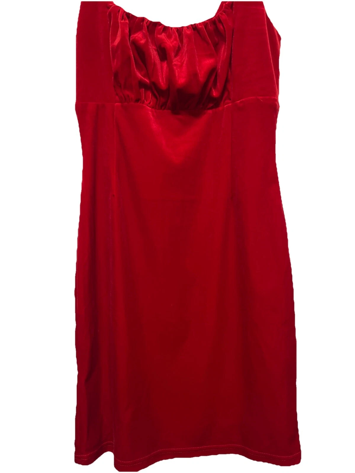O. Vianca Mini Abito Donna Velluto Rosso Quadrato davanti Abito San Valentino Tg S