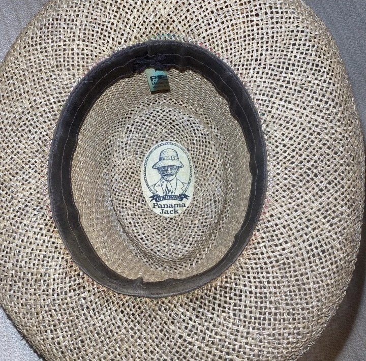 Vintage Original Panama Jack Floral Band Woven Straw Hat  display picture 3