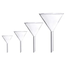 Lab Borosilicate Glass Funnel Set Funnels Smooth Edges Surface Reusable 4 Pack