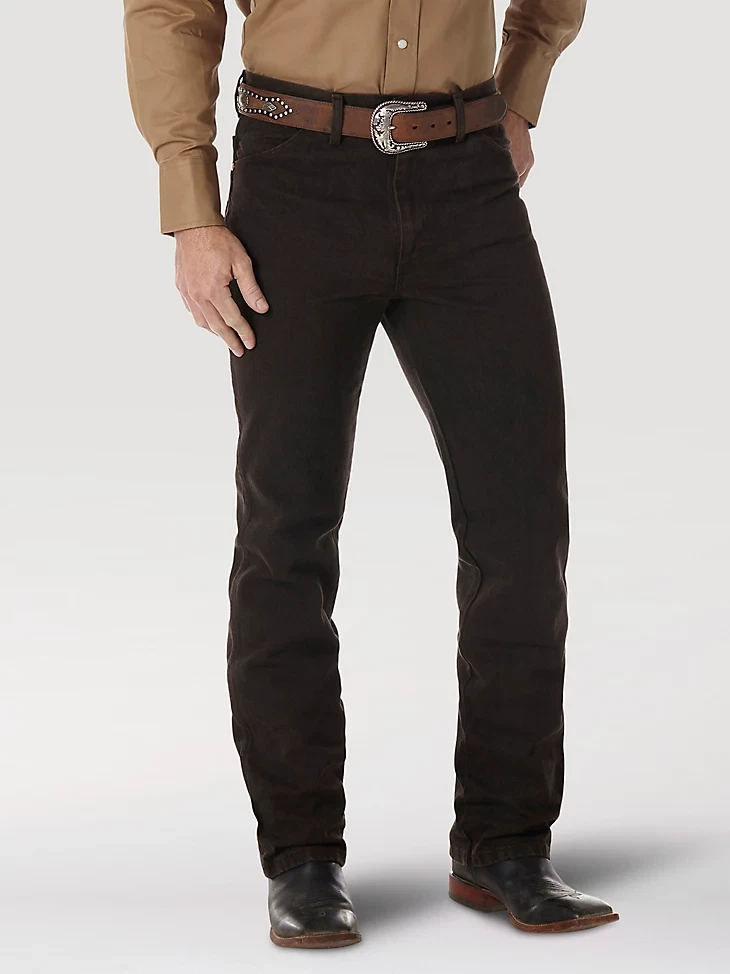 Men s Wrangler Cowboy Cut Slim Fit Black Chocolate Jean 936KCL