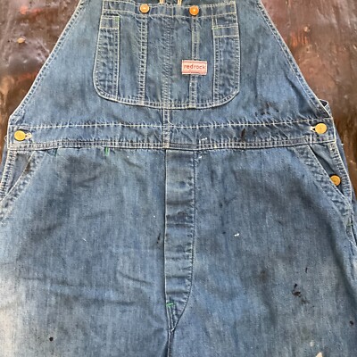 Vintage Red Rock Big Smith Bib Men Denim Work Overalls | eBay