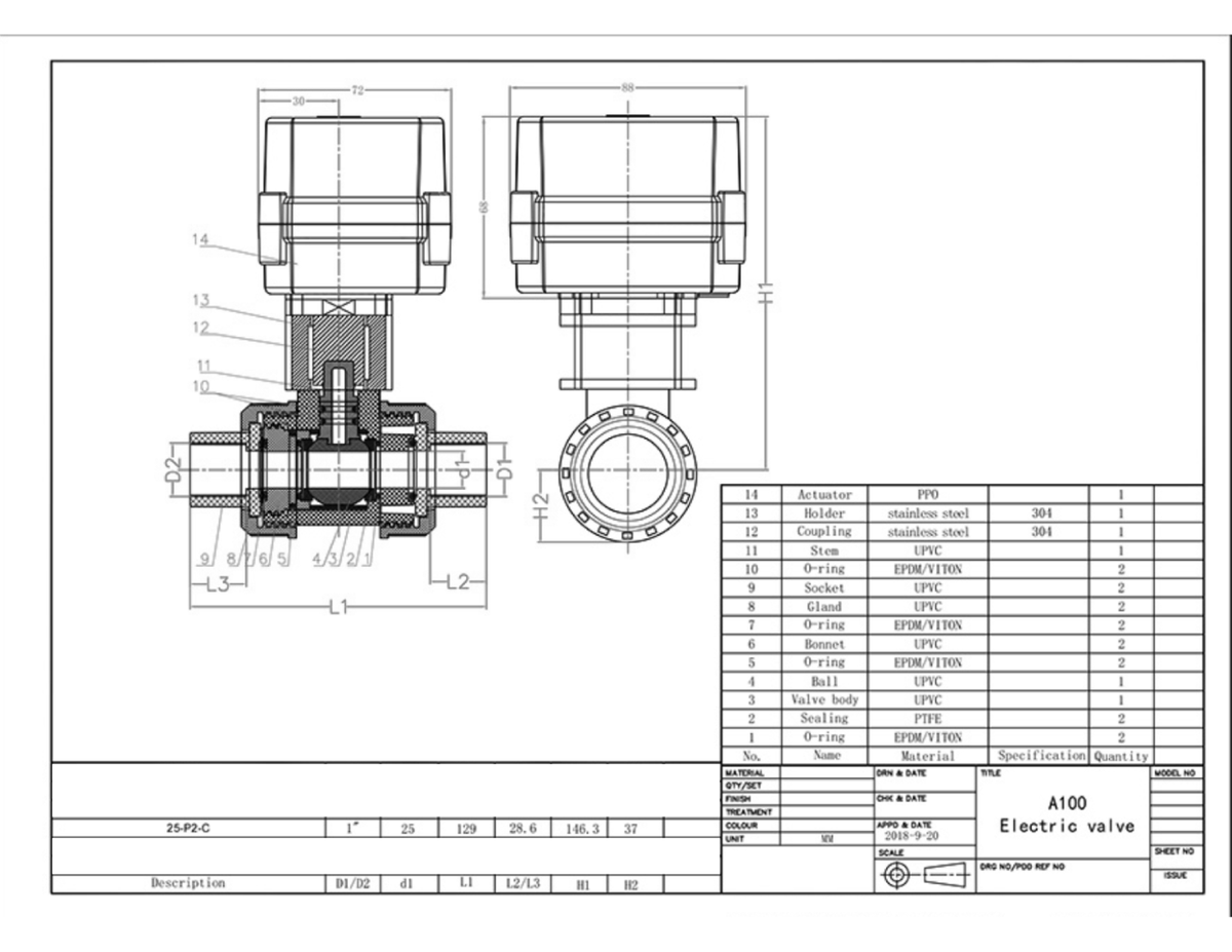 Motorized Ball Valve 2way 1