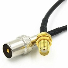 6in IEC DVB-T TV PAL Male Plug to SMA Female Jack Jumper RF Cable RG174 15cm Hi