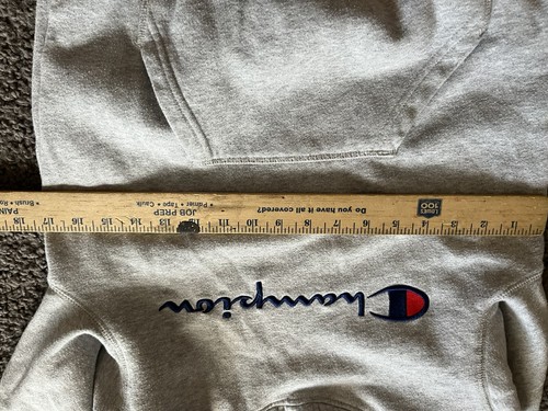 champion Gray Hoodie Youth Medium Logo - Picture 4 of 5