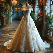 Vintage Off the Shoulder Wedding Dresses Lace Appliques A Line Bridal Gowns