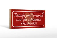 Holzschild Spruch 27X10 Cm Familie Und Freunde Geschenke Deko Schild Wooden Sign