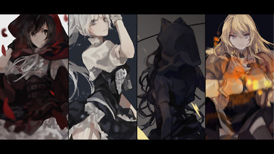 Anime girls anime rwby ruby rose yang xiao long blake playmat gaming mat