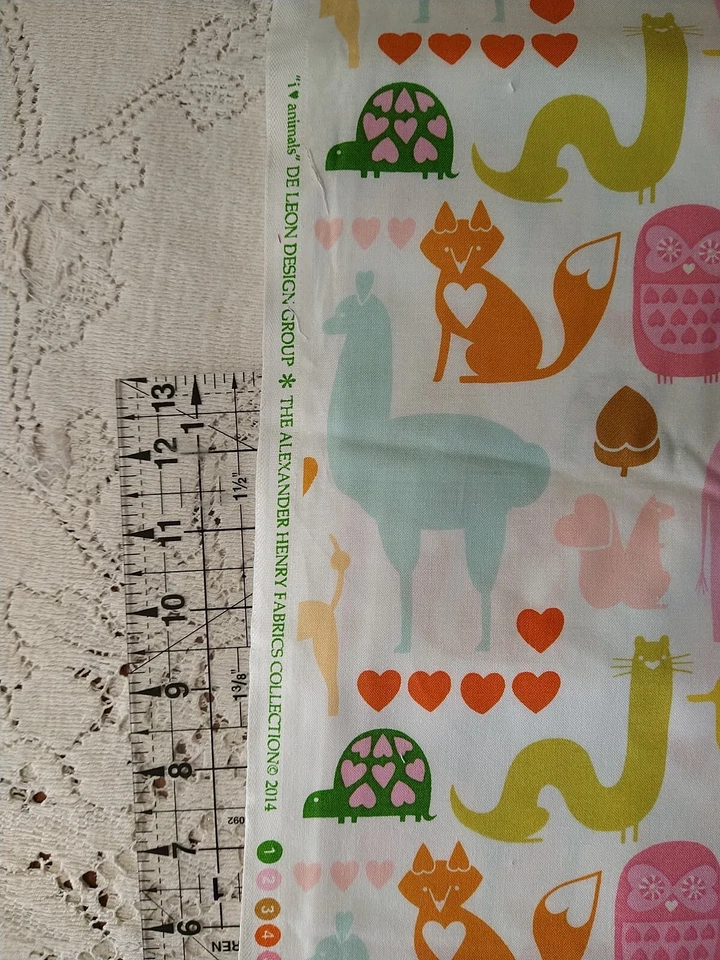 I ❤ Animales Raro Alexander Henry Algodón Edredón Tela Rosa Zoo Safari Corazones BTHY Foto 2 de 4