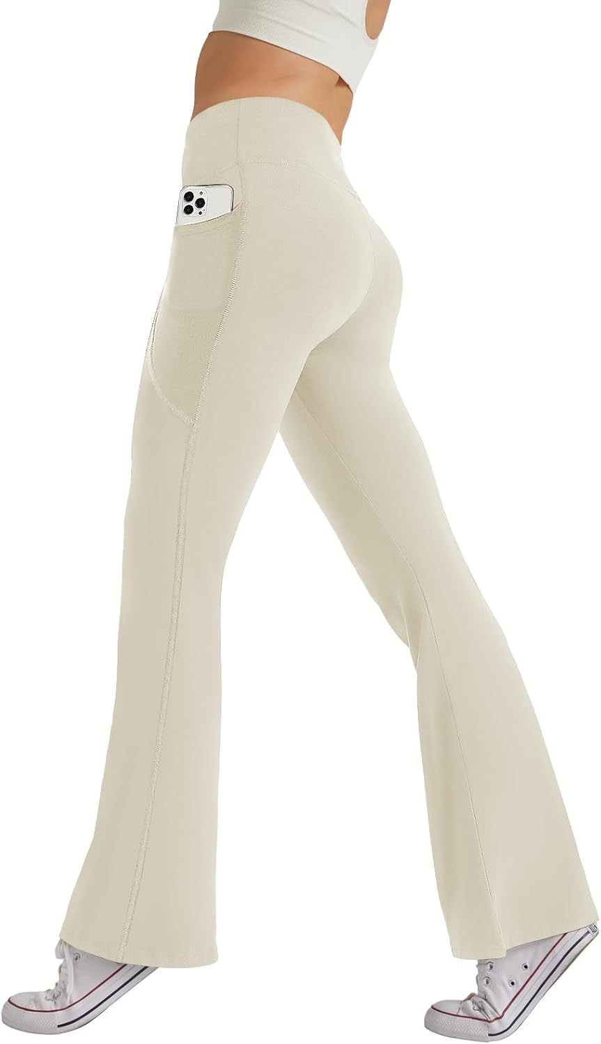 Women'S High Waist Flare Yoga Pants Tummy Control Casual Bootcut Leggings with S