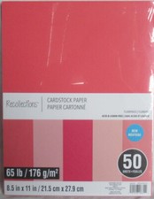 Recollections Cardstock Paper 8 1/2" x 11" 50 Sheets 65 lb 5 Color FLAMINGO