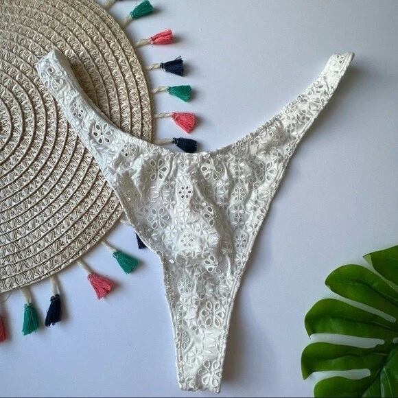 For Love And Lemons Sophie Ojales Tanga Panty Blanco Grande NUEVO Foto 4 de 4