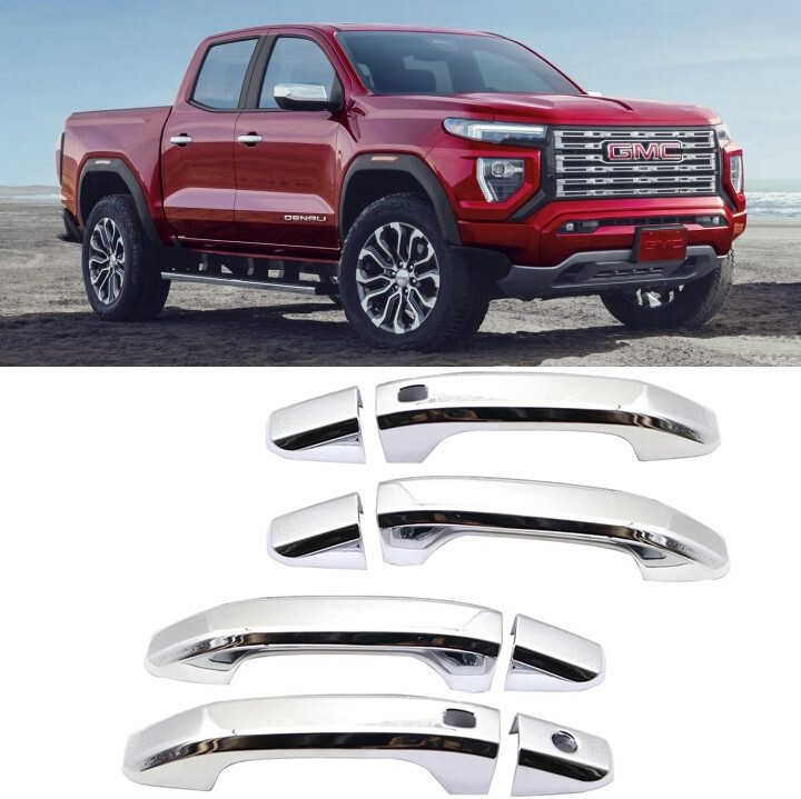 For 2019-2023 Ram 1500 Glossy Black 4 Door Handle Tailgate Covers W/O Smartkey