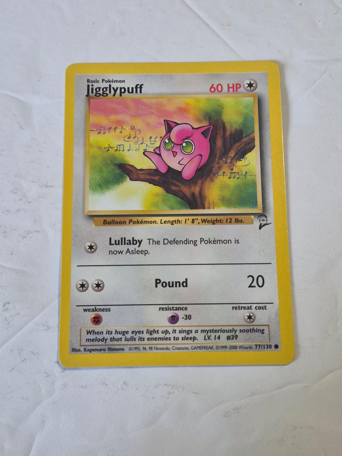 Jigglypuff 77/130 Common Base Set 2 Pokemon Lightly Played