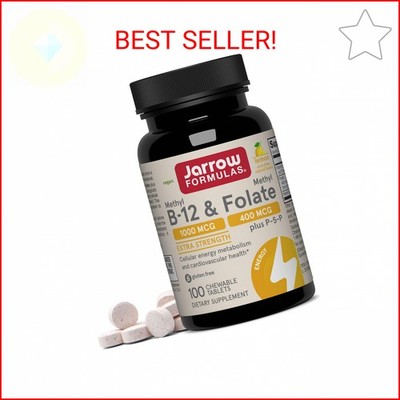 Jarrow Formulas Methyl B-12 & Methyl Folate, Bioactive Vitamin B9 & Vitamin B12