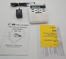 MIDLAND ALL HAZARDS NOAA PUBLIC ALERT WEATHER DIGITAL RADIO WR-100 w/ AC ADAPTER