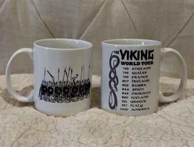 Novelty Scandinavian Ceramic Coffee Mugs Viking World Tour Ingebretsen Look