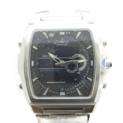 Casio EFA-120D Quartz Square Black Dial Silver Used Watch