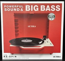 Victrola Re-Spin 3-Speed Sustainable Bluetooth Record Player - Poinsettia Red