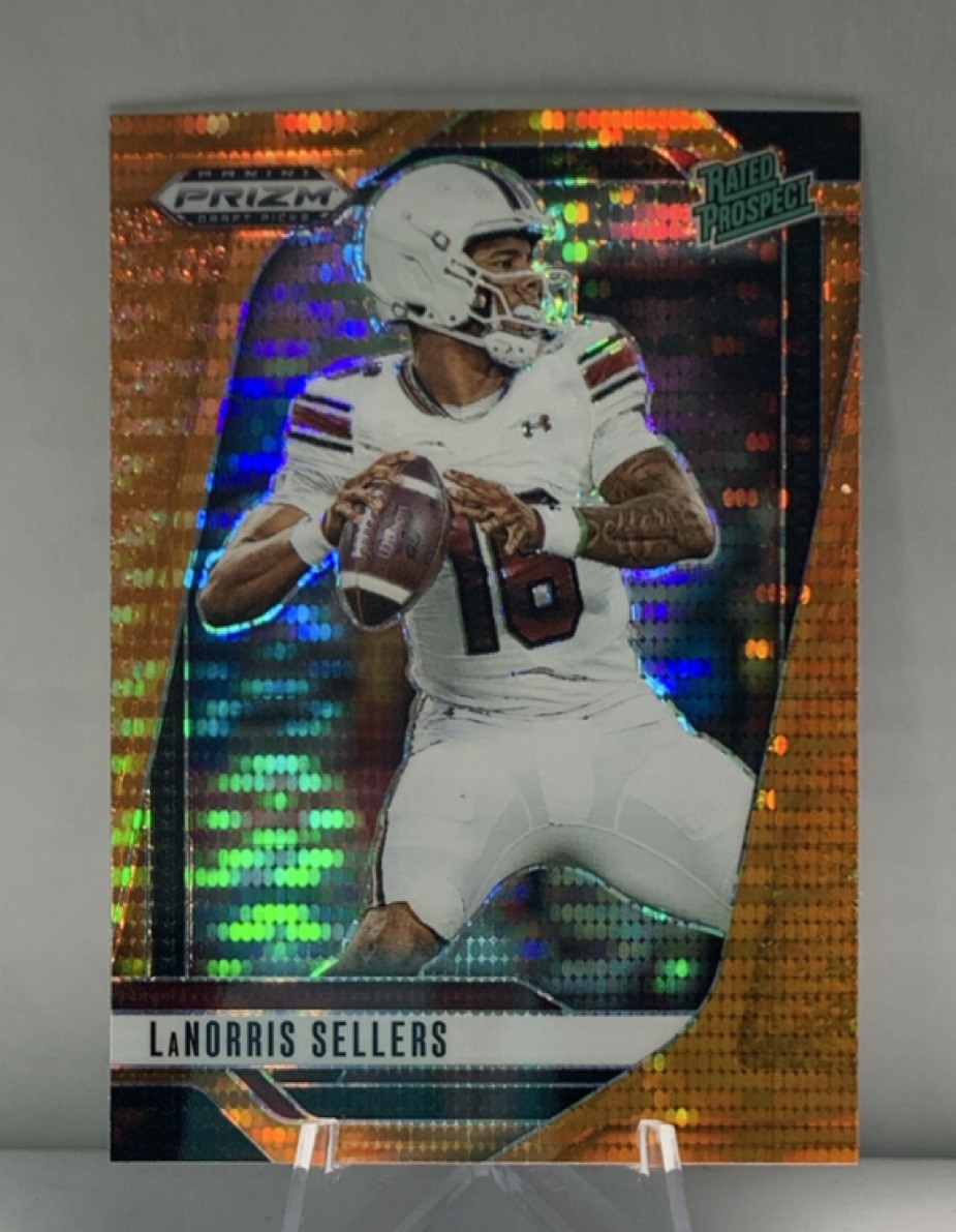 2025 Panini Prizm Draft Picks LaNorris Sellers Orange Pulsar /75 Rated Prospect