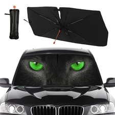 Cat Eye Car Windshield Sunshade Umbrella Foldable 57X31 Inch Color-EYE9