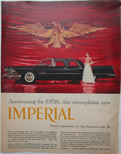 Vtg 1958 Chrysler Imperial Luxury Automobile Forward Look Car Print Ad Vtg 1958 Chrysler Imperial Luxury Automobile Forward Look Car Print Ad