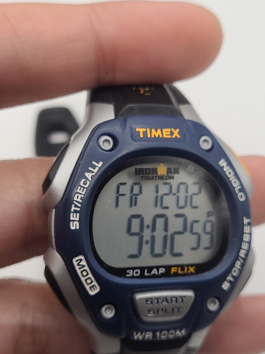 Timex Ironman Triathlon Mens 30 Lap FLIX Indiglo Working | eBay