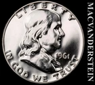 1961 Franklin Half Dollar- Silver- Choice Gem Proof Luster- No Reserve #K405