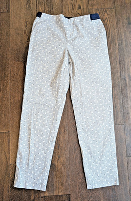 Uniqlo Smart Ankle Pants Women's Small Blue Floral Ditsy Print Stretch EZY Retro