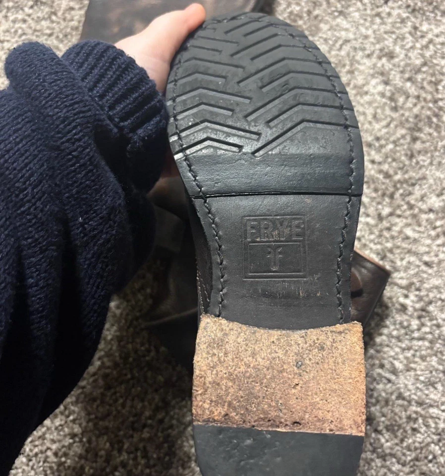 Botas desleixadas FRYE Veronica tamanho 6 Bnz couro bronze estilo 76605 - Imagem 3 de 4