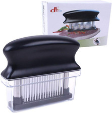 Meat Tenderizer with 48 Stainless Steel Ultra Sharp Needle Blades Heavy Black