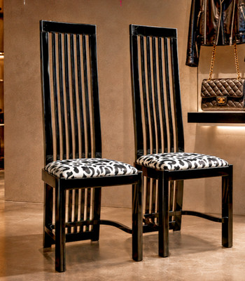 2x Hochlehner Stuhl Stool Chair Esstisch Loft Boutique Galerie Design Hotel 80