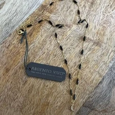 Argento Vivo Gold-Plated Black Beaded Crescent Moon Necklace