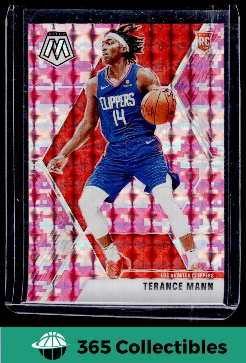 2019 Panini Mosaic Terance Mann Rookie Pink Camo Prizm #246 Basketball Clippers