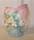 VINTAGE HULL ART USA POTTERY HANDLED VASE EWER W-5-6 1/2 WILDFLOWER — photo 1