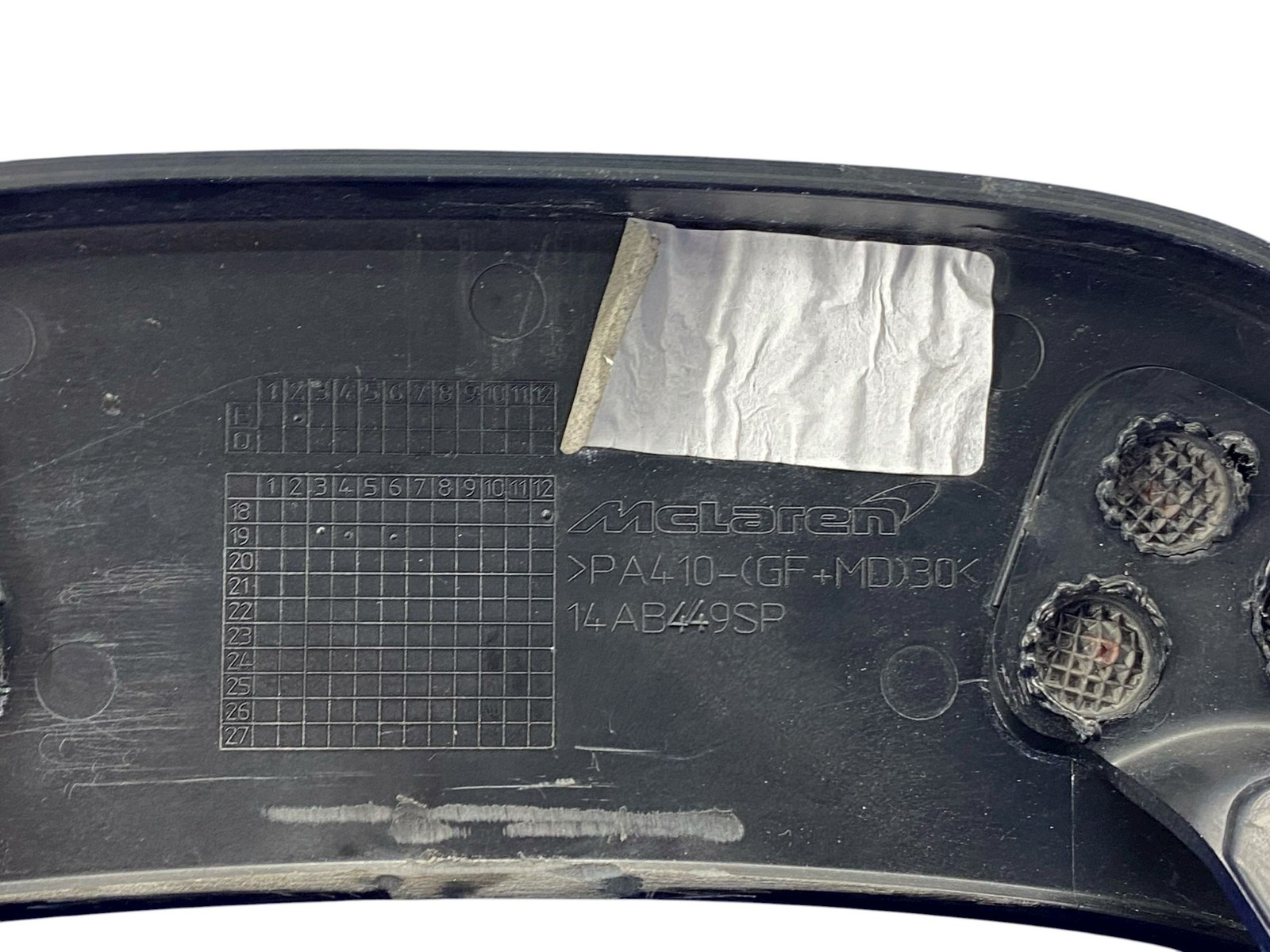 2018-2023 MCLAREN 720S RWD 4.0L ENGINE MOTOR BAY TRIM COVER VENT BLACK 14AB449SP