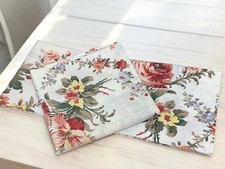 RALPH LAUREN Vintage PETTICOAT FLORAL Cottage Rose 2 STANDARD Cotton PILLOWCASES