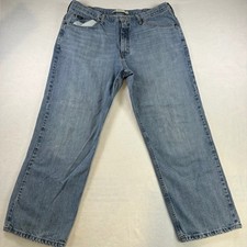 Lee Premium Relaxed Straight Leg Jeans Mens 38x30 Light Wash Blue 2006514
