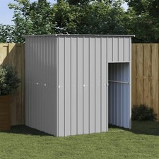 Light Grey Galvanized Steel Dog House Weatherproof Shelter 64.9x60.2x71.3 Inch