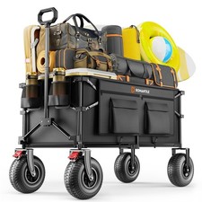 Romantile All-terrain Beach Wagon 9x3.5in Big Inflatable Rubber Wheels For Sand Romantile All-terrain Beach Wagon 9x3.5in Big Inflatable Rubber Wheels For Sand
