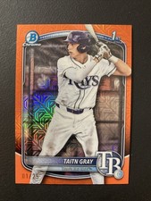 2025 Bowman Draft Taitn Gray 1 /25 1st Bowman Orange Mojo BD-7