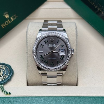 Rolex Datejust 36 Wimbledon Dial Diamond Bezel Stainless Steel Oyster Bracelet