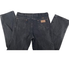 Wrangler Jeans Mens 36x32 Black 936WBK Cowboy Cut Slim Fit Straight Leg Rodeo